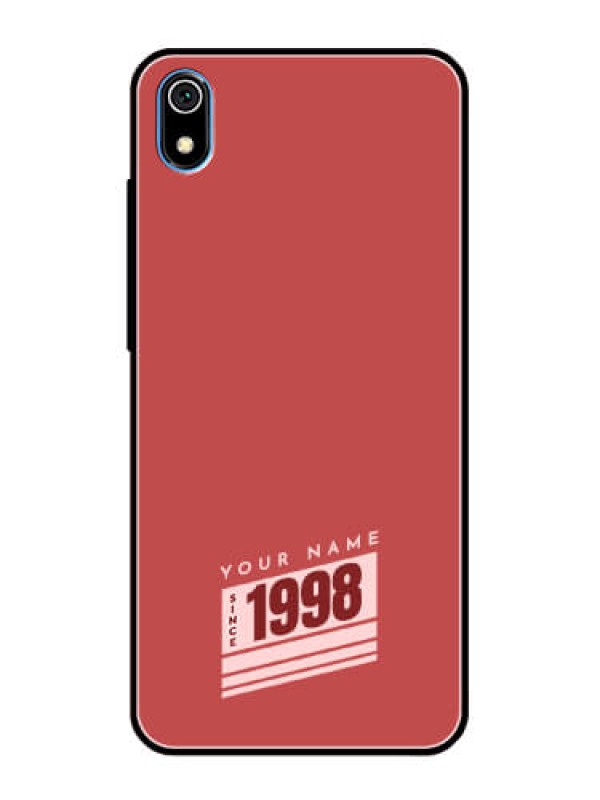 Custom Xiaomi Redmi 7A Custom Glass Phone Case - Red custom year of birth Design