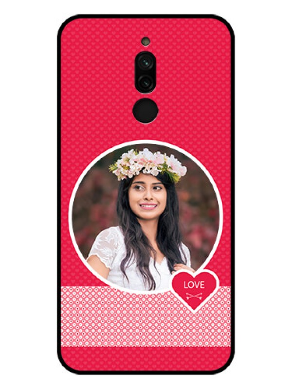 Custom Xiaomi Redmi 8 Personalised Glass Phone Case - Pink Pattern Design