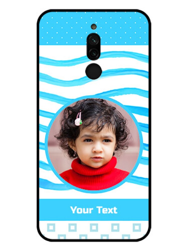 Custom Xiaomi Redmi 8 Custom Glass Phone Case - Simple Blue Case Design
