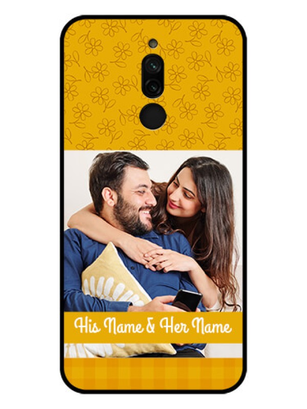 Custom Xiaomi Redmi 8 Custom Glass Mobile Case - Yellow Floral Design