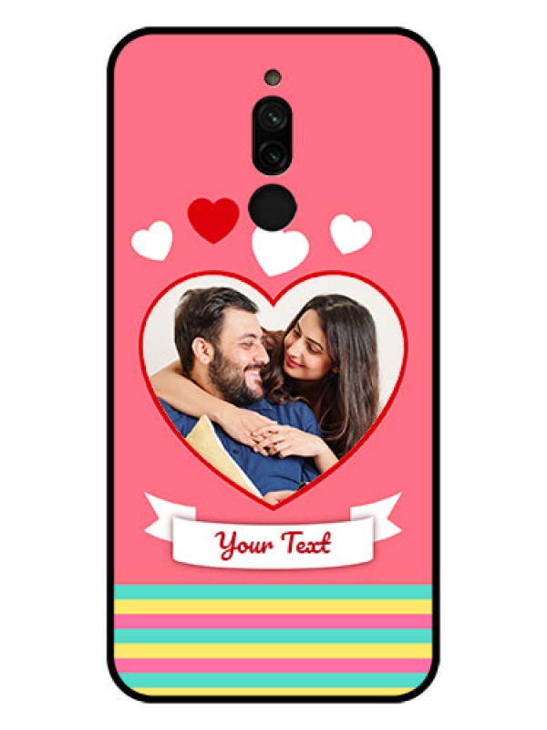 Custom Xiaomi Redmi 8 Photo Printing on Glass Case - Love Doodle Design