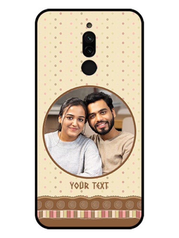 Custom Xiaomi Redmi 8 Custom Glass Mobile Case - Brown Dotted Mobile Case Design