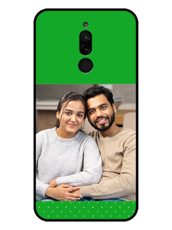 Custom Xiaomi Redmi 8 Personalized Glass Phone Case - Green Pattern Design