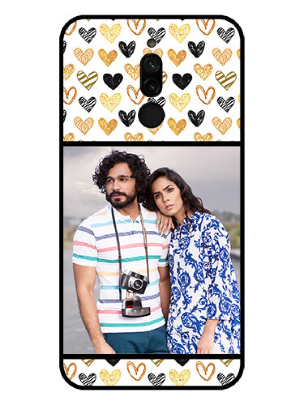 Custom Xiaomi Redmi 8 Photo Printing on Glass Case - Love Symbol Design