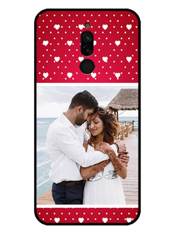 Custom Xiaomi Redmi 8 Photo Printing on Glass Case - Hearts Mobile Case Design