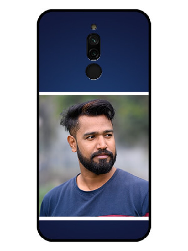 Custom Xiaomi Redmi 8 Personalized Glass Phone Case - Simple Royal Blue Design