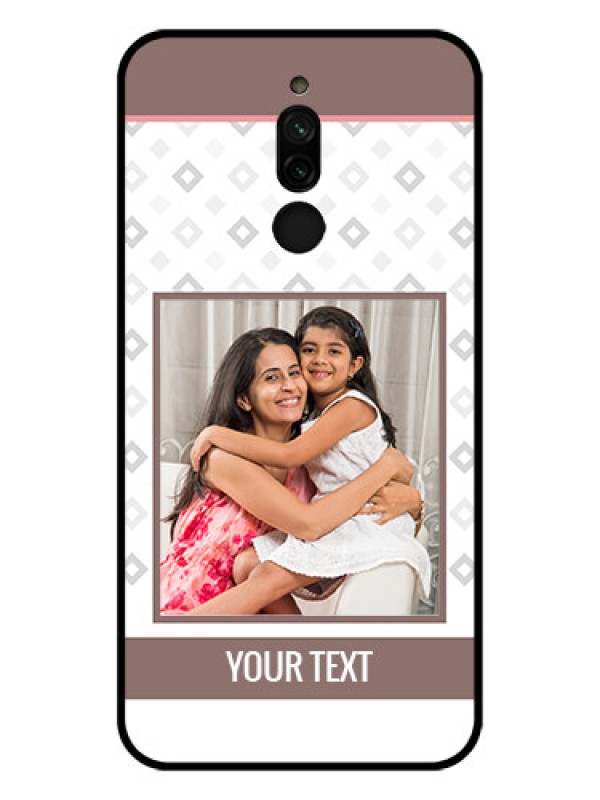Custom Xiaomi Redmi 8 Photo Printing on Glass Case - Simple Diamond Design