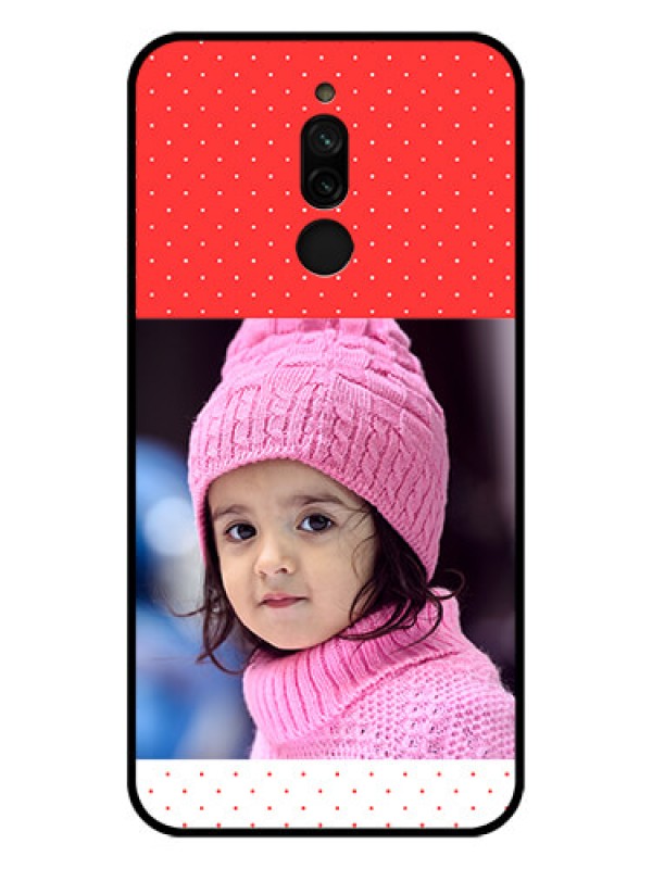 Custom Xiaomi Redmi 8 Photo Printing on Glass Case - Red Pattern Design