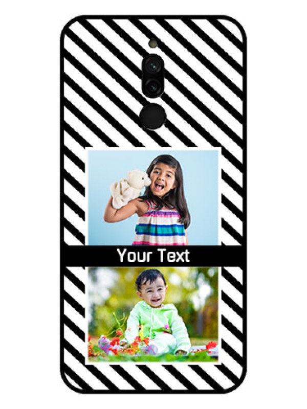 Custom Xiaomi Redmi 8 Photo Printing on Glass Case - Black And White Stripes Design