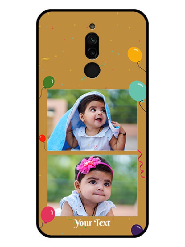 Custom Xiaomi Redmi 8 Personalized Glass Phone Case - Image Holder with Birthday Celebrations Design