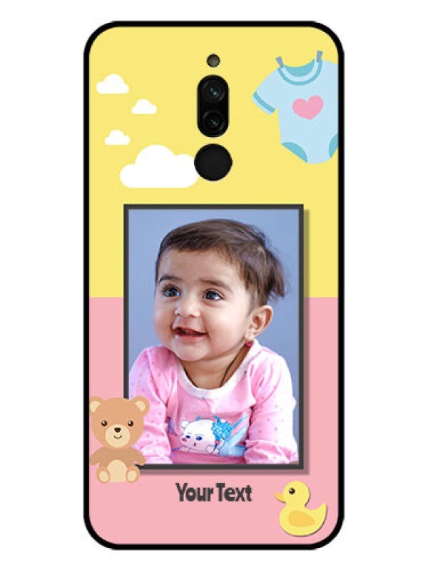 Custom Xiaomi Redmi 8 Photo Printing on Glass Case - Kids 2 Color Design
