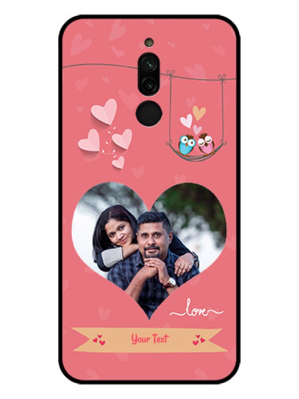 Custom Xiaomi Redmi 8 Personalized Glass Phone Case - Peach Color Love Design