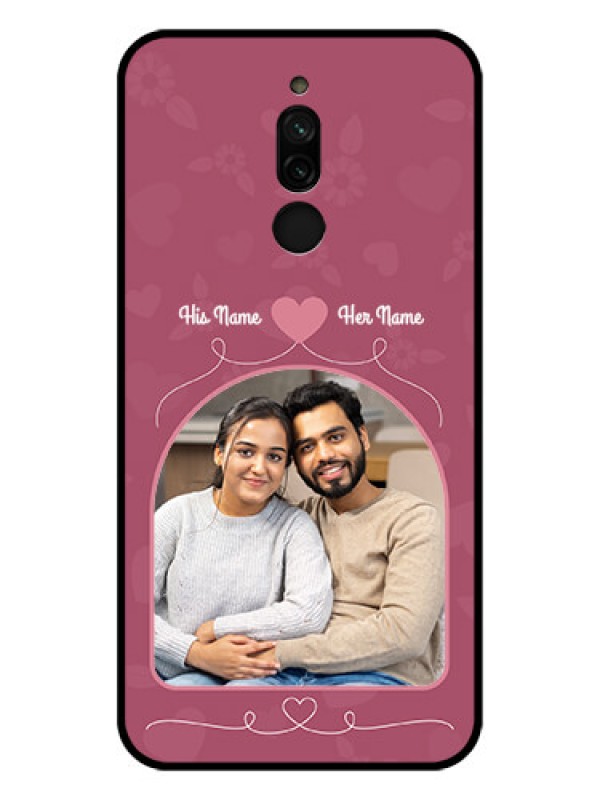 Custom Xiaomi Redmi 8 Photo Printing on Glass Case - Love Floral Design