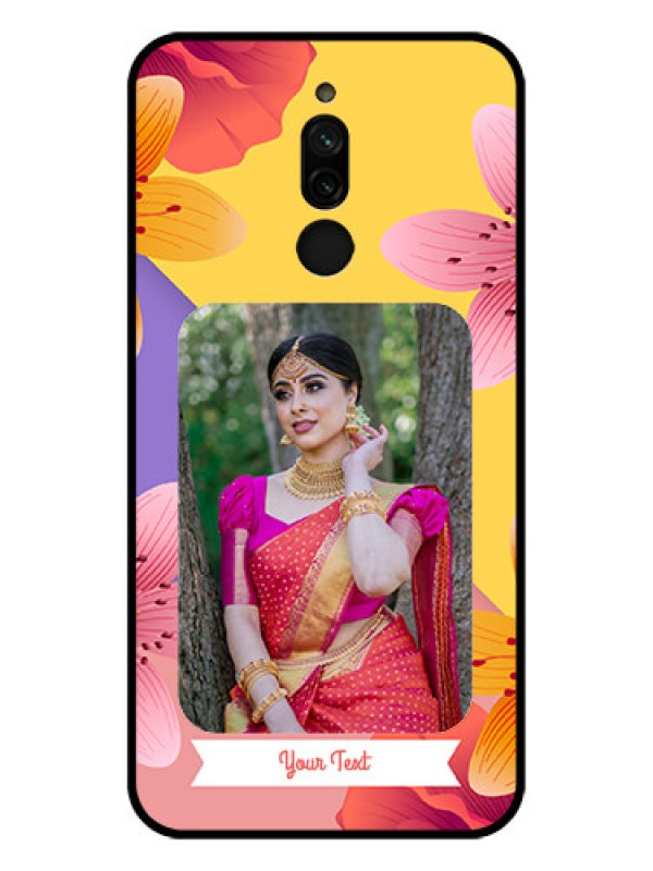 Custom Xiaomi Redmi 8 Custom Glass Mobile Case - 3 Image With Vintage Floral Design