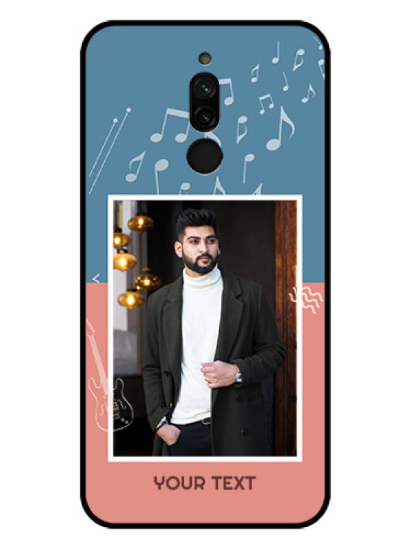 Custom Xiaomi Redmi 8 Photo Printing on Glass Case - with Color Musical Note Design