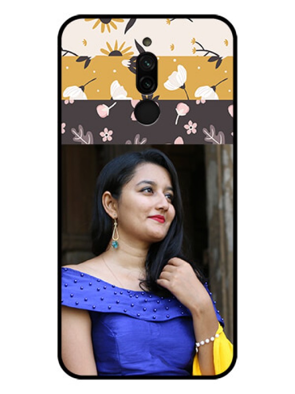 Custom Xiaomi Redmi 8 Custom Glass Phone Case - Stylish Floral Design