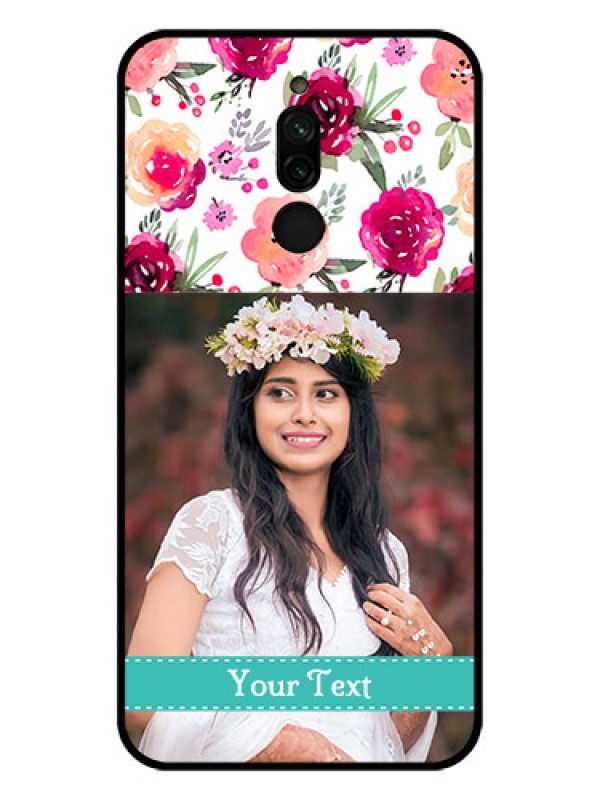 Custom Xiaomi Redmi 8 Custom Glass Phone Case - Watercolor Floral Design