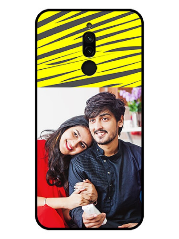 Custom Xiaomi Redmi 8 Photo Printing on Glass Case - Yellow Abstract Design