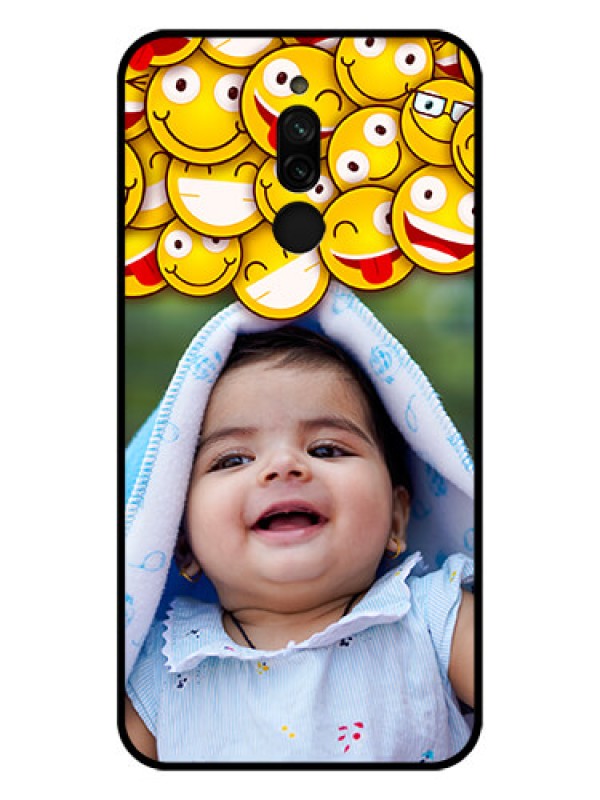 Custom Xiaomi Redmi 8 Custom Glass Mobile Case - with Smiley Emoji Design