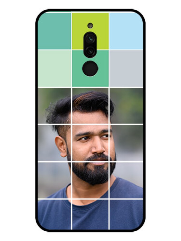 Custom Xiaomi Redmi 8 Photo Printing on Glass Case - with white box pattern