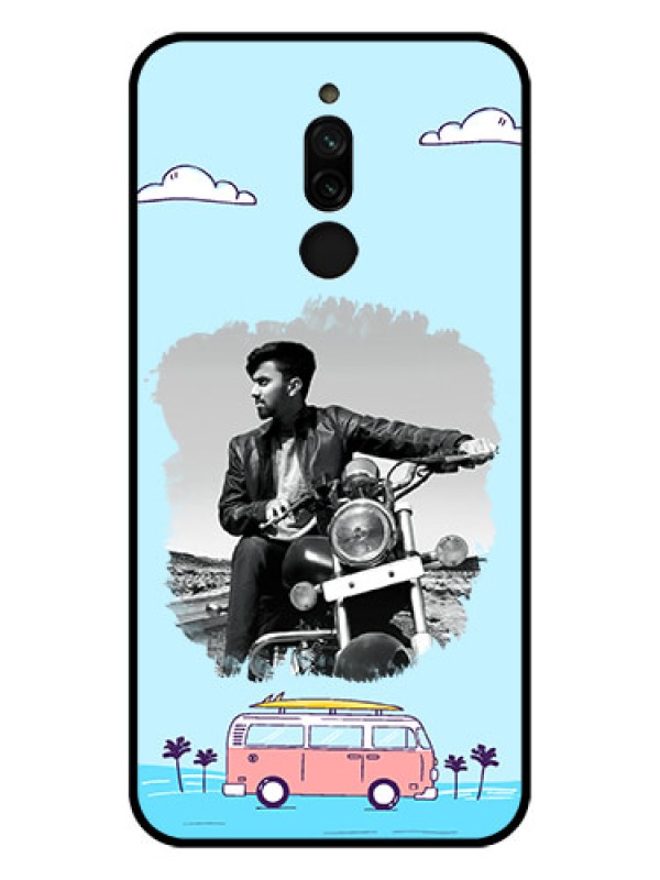 Custom Xiaomi Redmi 8 Photo Printing on Glass Case - Travel & Adventure Design