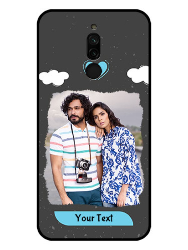 Custom Xiaomi Redmi 8 Custom Glass Phone Case - Splashes with love doodles Design