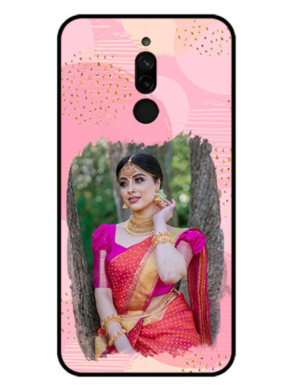 Custom Xiaomi Redmi 8 Personalized Glass Phone Case - Gold Glitter Splash Design