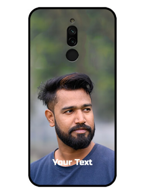 Custom Xiaomi Redmi 8 Glass Mobile Cover: Photo with Text