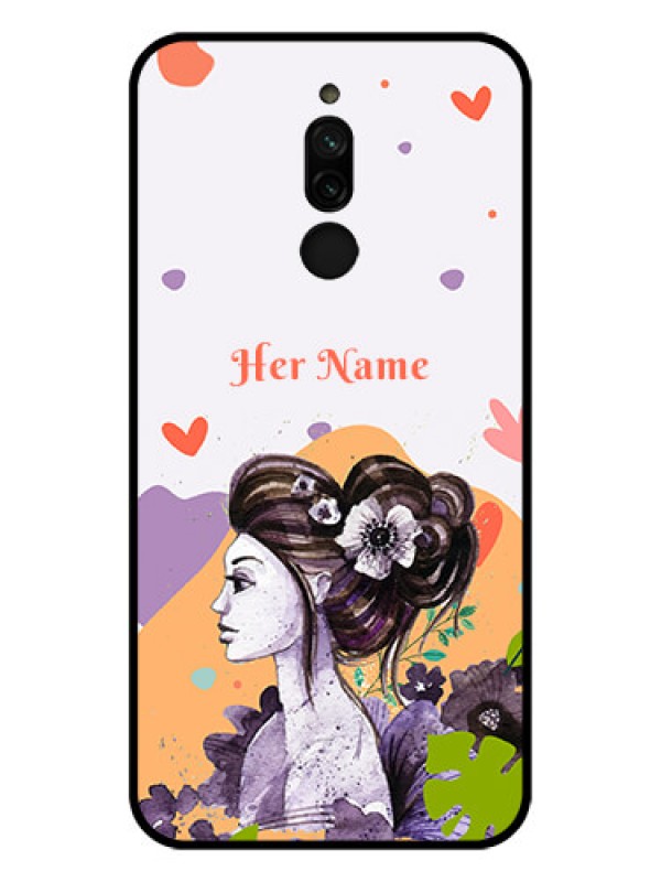 Custom Xiaomi Redmi 8 Personalized Glass Phone Case - Woman And Nature Design