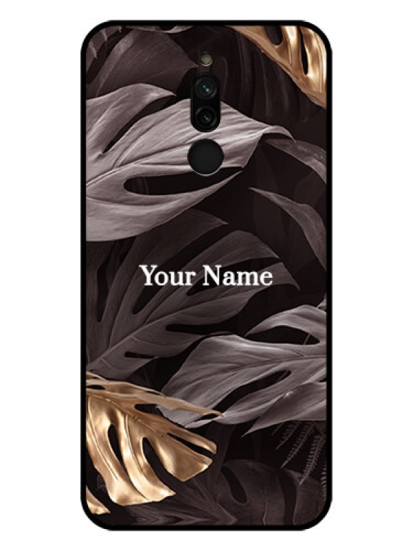 Custom Xiaomi Redmi 8 Personalised Glass Phone Case - Wild Leaves digital paint Design