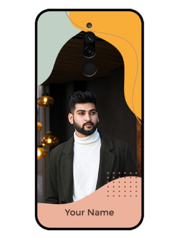 Custom Xiaomi Redmi 8 Personalized Glass Phone Case - Tri-coloured overlay design