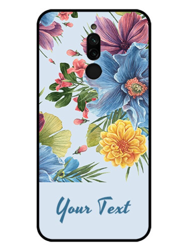 Custom Xiaomi Redmi 8 Custom Glass Mobile Case - Stunning Watercolored Flowers Painting Design