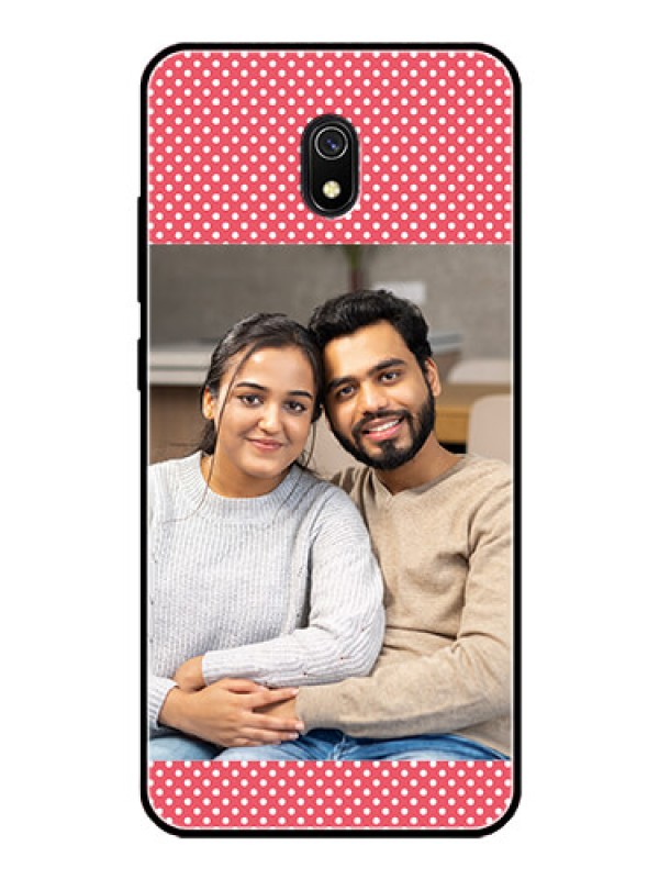 Custom Redmi 8A Custom Glass Phone Case  - White Dotted Design
