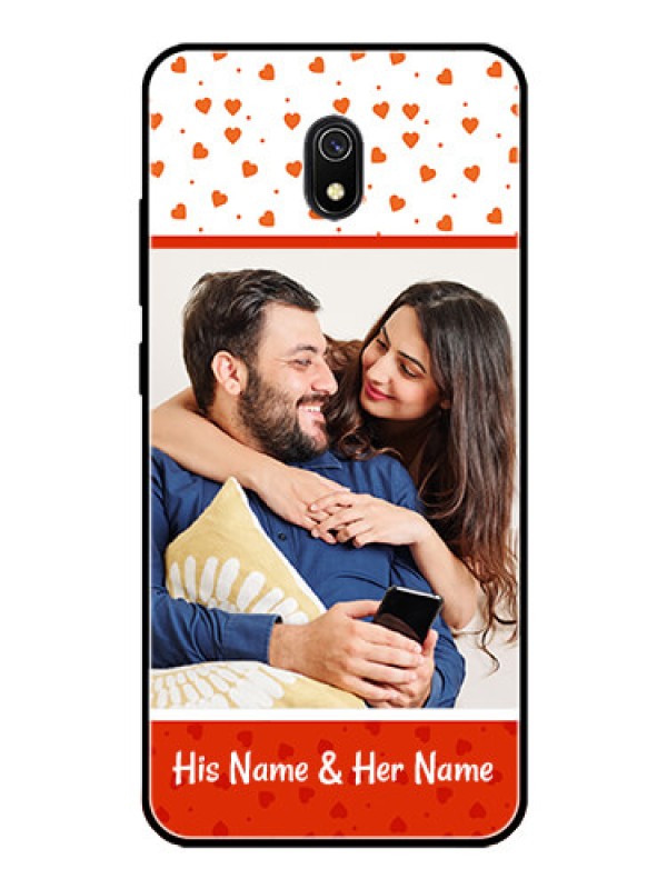 Custom Redmi 8A Custom Glass Phone Case  - Orange Love Symbol Design