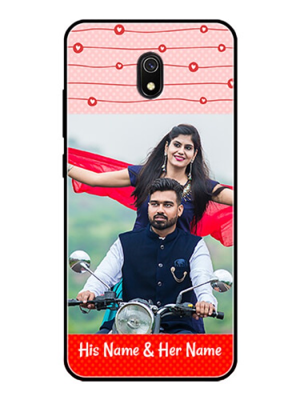 Custom Redmi 8A Personalized Glass Phone Case  - Red Pattern Case Design