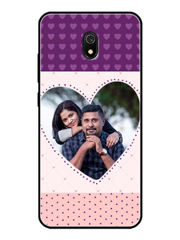 Custom Redmi 8A Custom Glass Phone Case  - Violet Love Dots Design