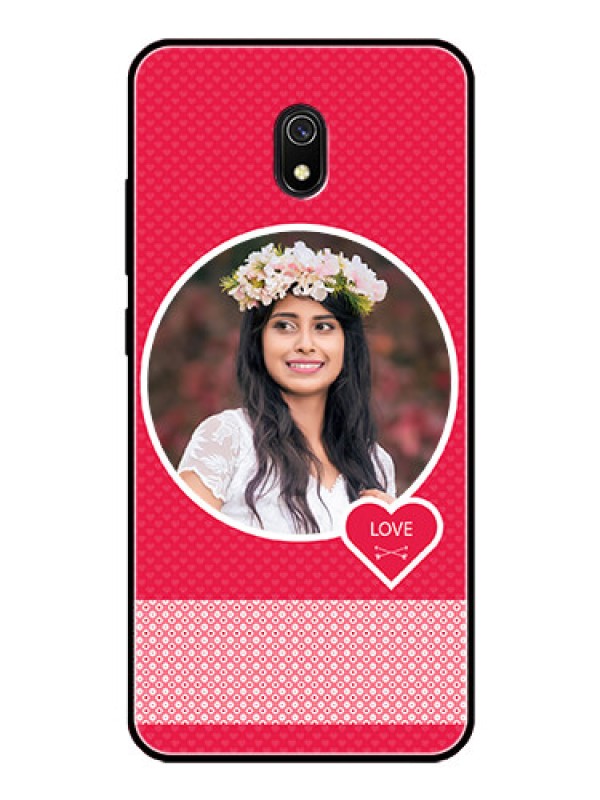 Custom Redmi 8A Personalised Glass Phone Case  - Pink Pattern Design