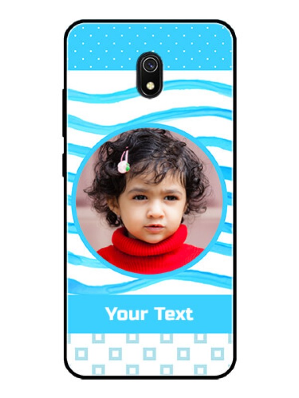 Custom Redmi 8A Custom Glass Phone Case  - Simple Blue Case Design