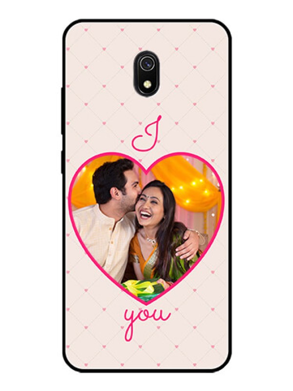 Custom Redmi 8A Custom Glass Mobile Case  - Heart Shape Design