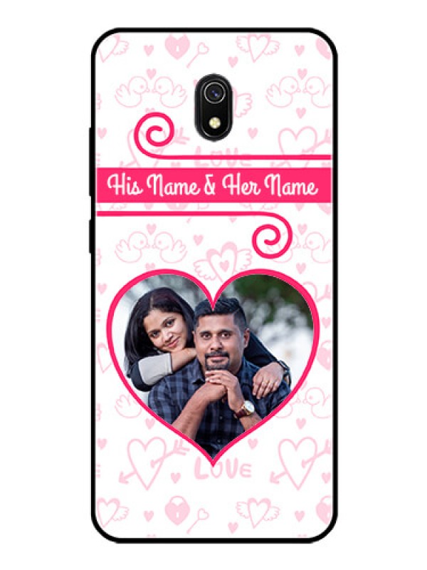 Custom Redmi 8A Personalized Glass Phone Case  - Heart Shape Love Design