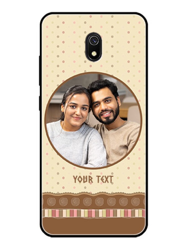 Custom Redmi 8A Custom Glass Mobile Case  - Brown Dotted Mobile Case Design