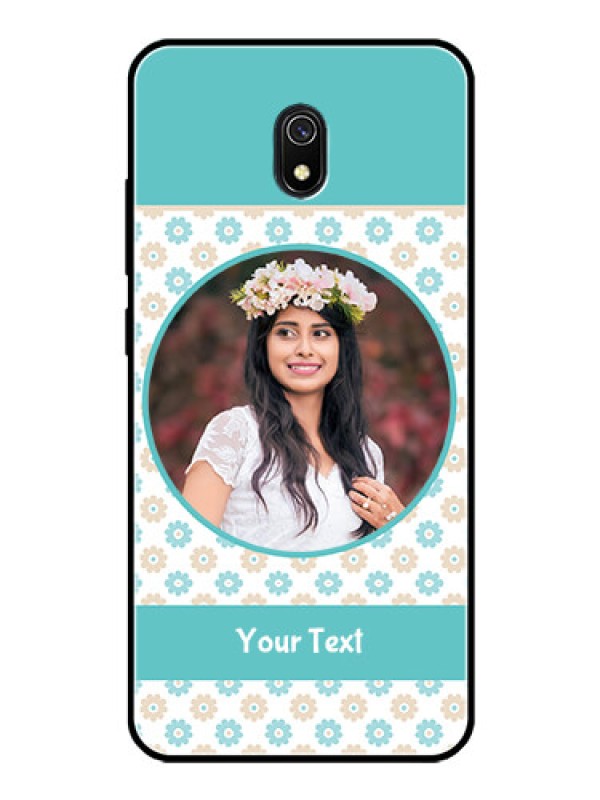 Custom Redmi 8A Custom Glass Mobile Case  - Beautiful Flowers Design