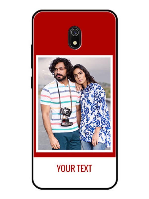 Custom Redmi 8A Personalized Glass Phone Case  - Simple Red Color Design