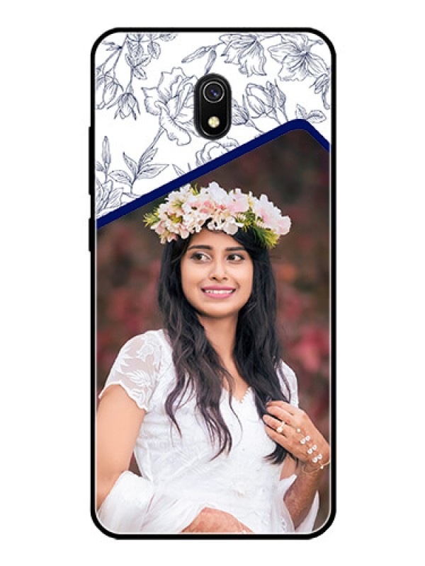 Custom Redmi 8A Personalized Glass Phone Case  - Premium Floral Design