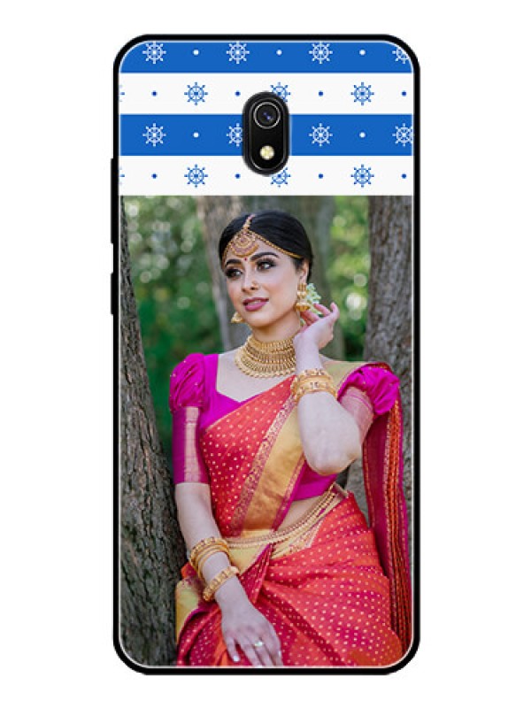 Custom Redmi 8A Photo Printing on Glass Case  - Snow Pattern Design