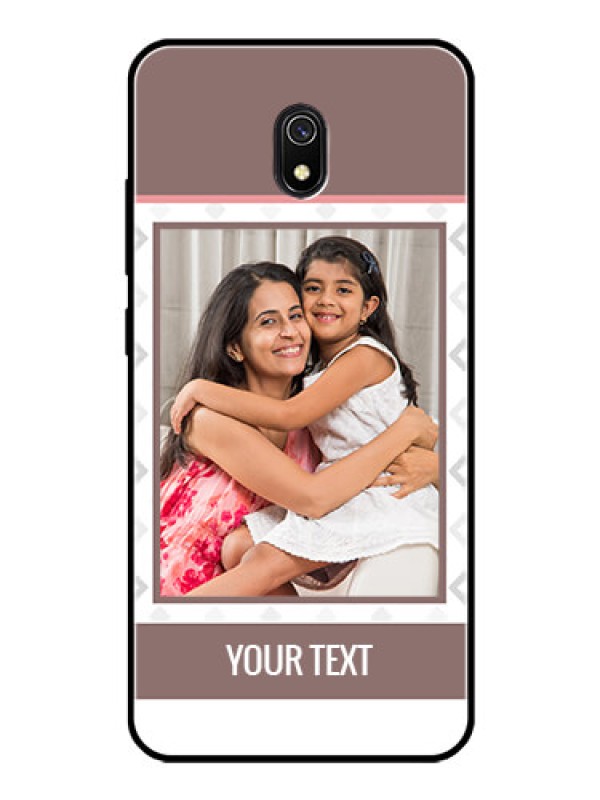 Custom Redmi 8A Photo Printing on Glass Case  - Simple Diamond Design
