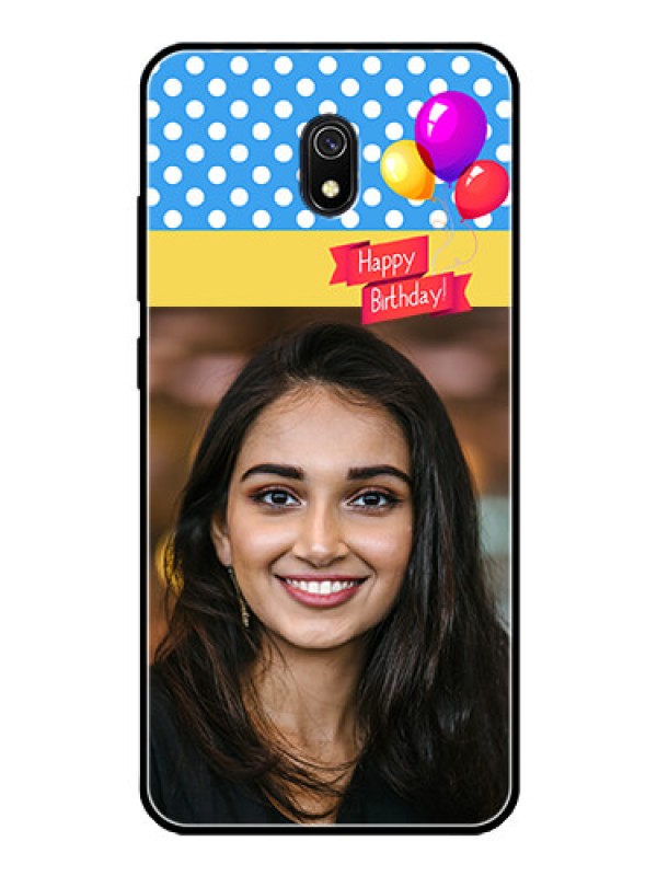Custom Redmi 8A Custom Glass Mobile Case  - Happy Birthday Design