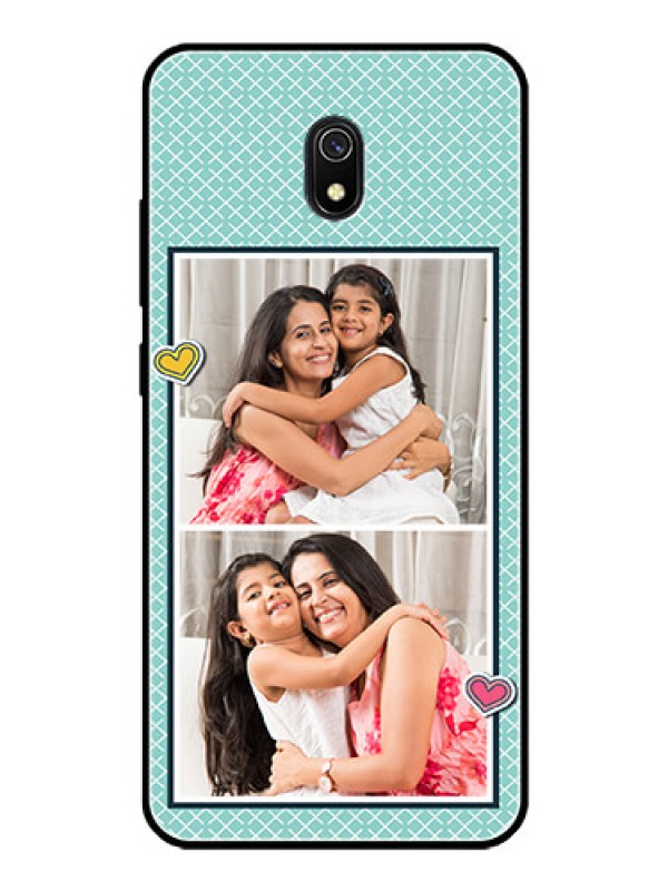 Custom Redmi 8A Custom Glass Phone Case  - 2 Image Holder with Pattern Design