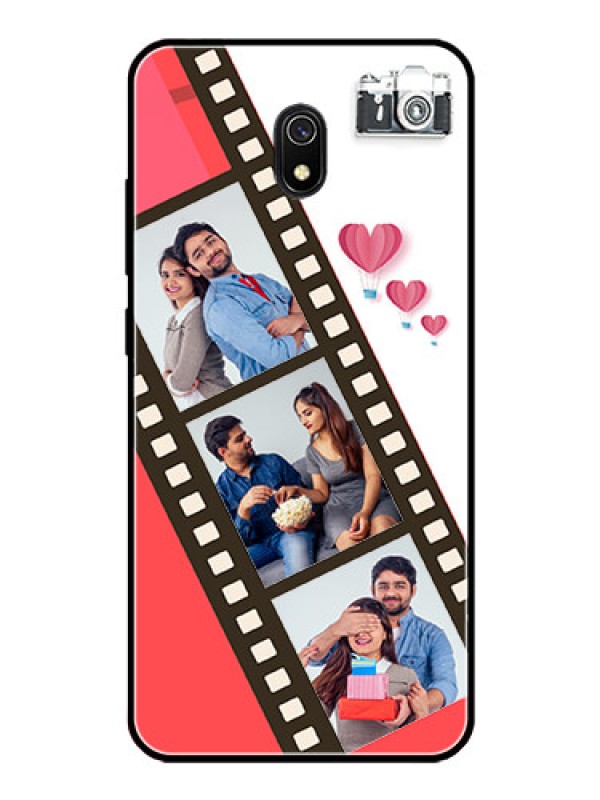 Custom Redmi 8A Personalized Glass Phone Case  - 3 Image Holder with Film Reel