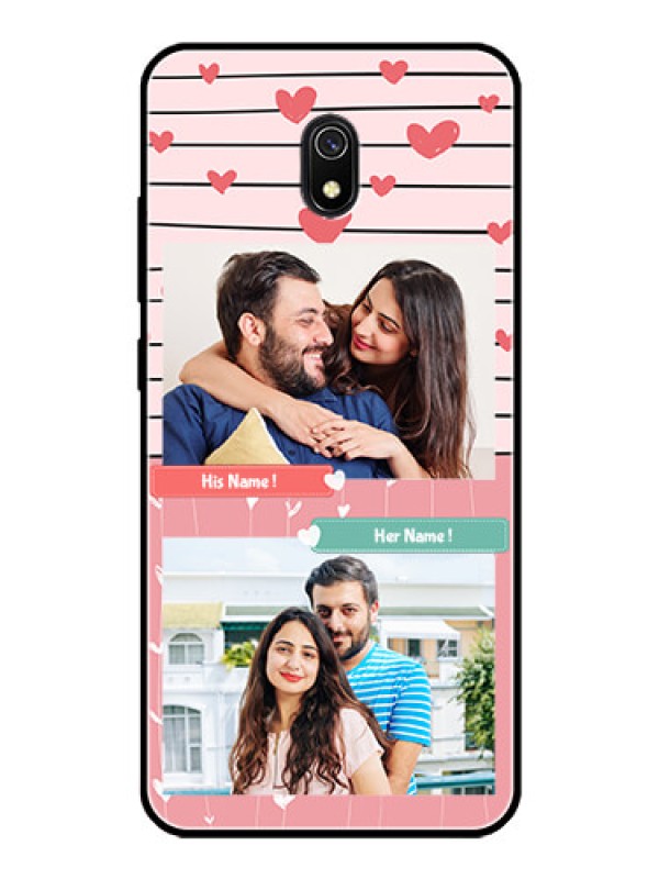 Custom Redmi 8A Custom Glass Mobile Case  - Photo with Heart Design